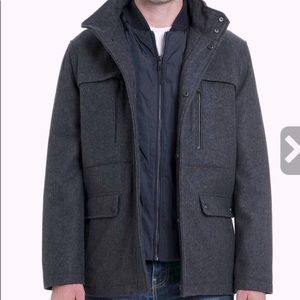 NWOT Michael Kors charcoal wool blend insulated coat